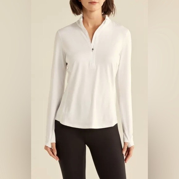 Tommy Bahama cream every day active stretch quarter zip athleisure pulloverSZ-SM - Picture 1 of 10